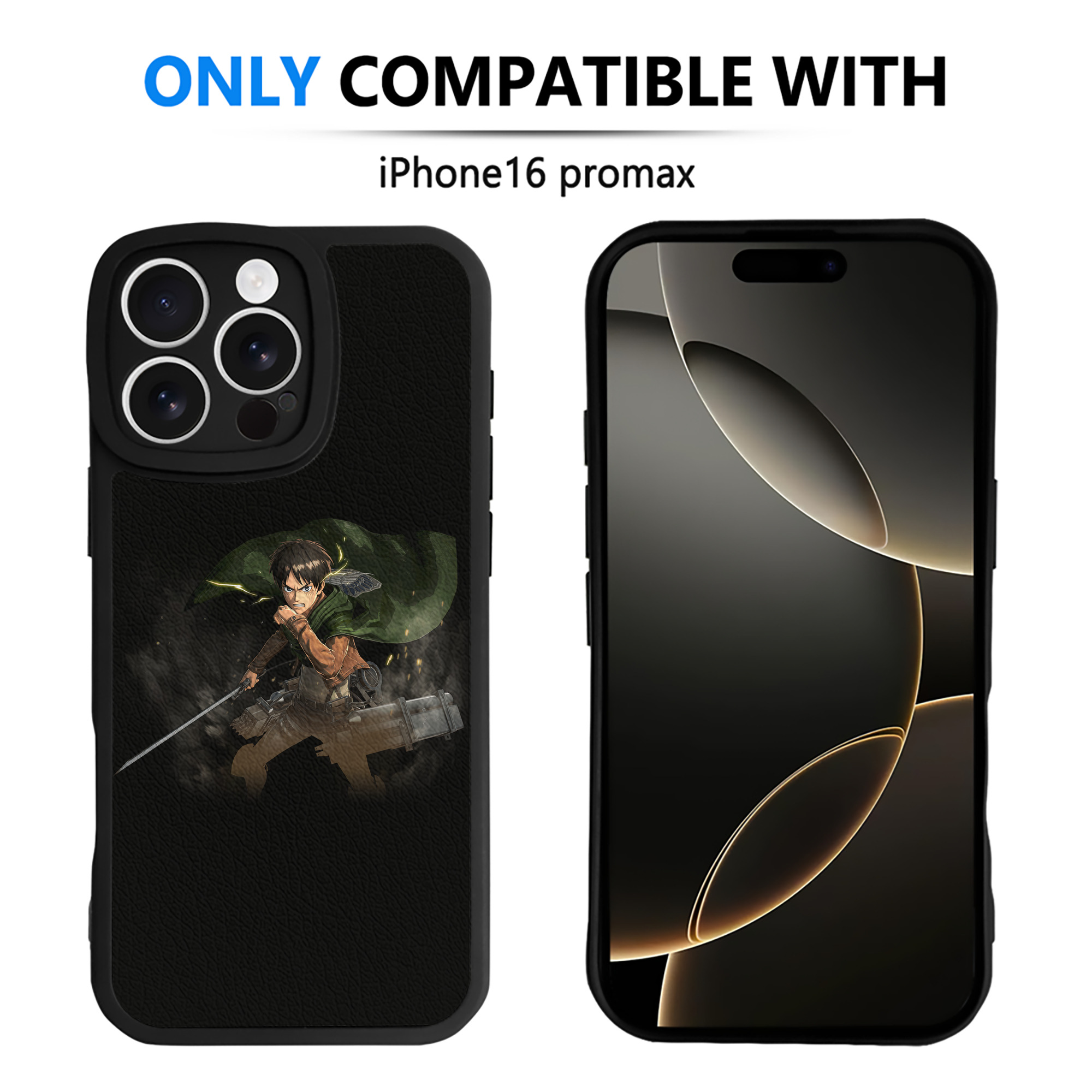 （画像用） 進撃の巨人 エレン･イェーガー Attack on Titan Eren Jäger 【iPhone 16シリーズ対応】シリコンスマホケース（レザー調） 材質：シリコン